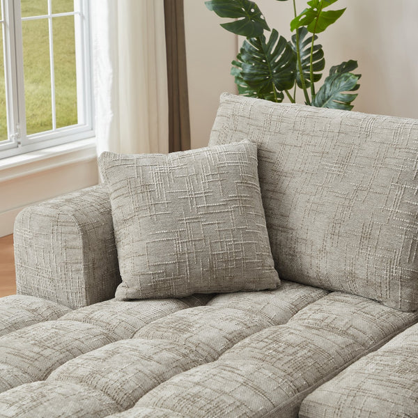 English Elm Chenille Oversized L-Shape Luxury Sectional Sofa - Minimalist Design For Comfort & Style, No Assembly! W2339S00041