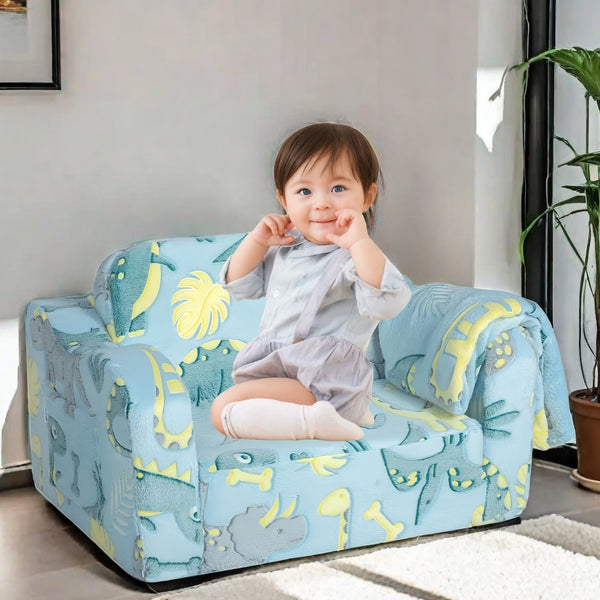 English Elm Toddler Modular Foam Play Couch Set for Kids — Compact Foldable Baby Sofa, Safe Durable, Easy-Clean (14.96x7.68x7.68) W1183P229938