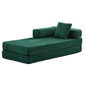 English Elm Floor Couch Convertible Sofa Bed With Pillow Back Support - Comfy Corduroy Lounge For Small Spaces W3723P345018