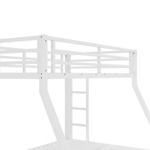 English Elm Metal Twin Over Full Bunk Bed White Steel Frame Space Saving Slat Support for Teens W1580P383994