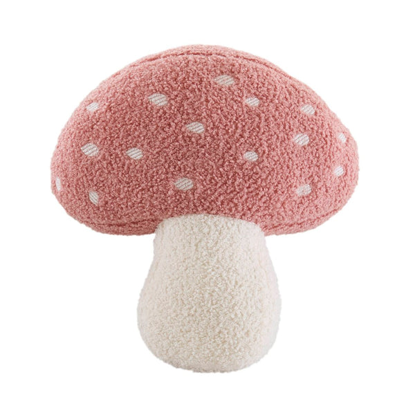English Elm 4-piece Whimsical Mushroom Floral Microfiber Comforter Set with Shaped Accent Pillow Blush Multi B035P482877
