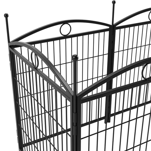 English Elm Dog Playpen 8 Panel Heavy Duty Iron Pet Fence Foldable Indoor Outdoor Exercise Pen Black W368P234000