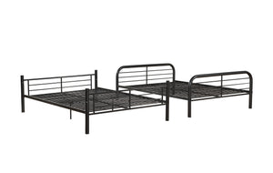 English Elm Bristol Gunmetal Full/Full Bunk Bed with Convertible Split Function, Metal Slat System & Guardrail B2726S00489