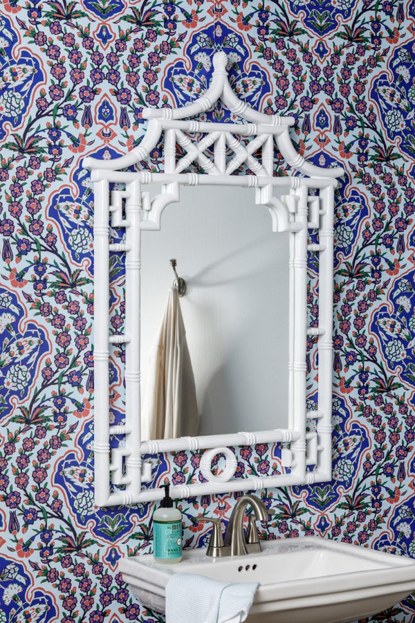 Cooper Classics Shing Glossy White Lacquer Rectangular Wall Mirror Slim Frame for Modern Entryways 40913