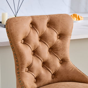 English Elm A&A Mid Century Dining Chair Set of 2 with Curved Ergonomic Walnut Back Upholstered Seat and Metal Legs W1143P195204 W1143P195204