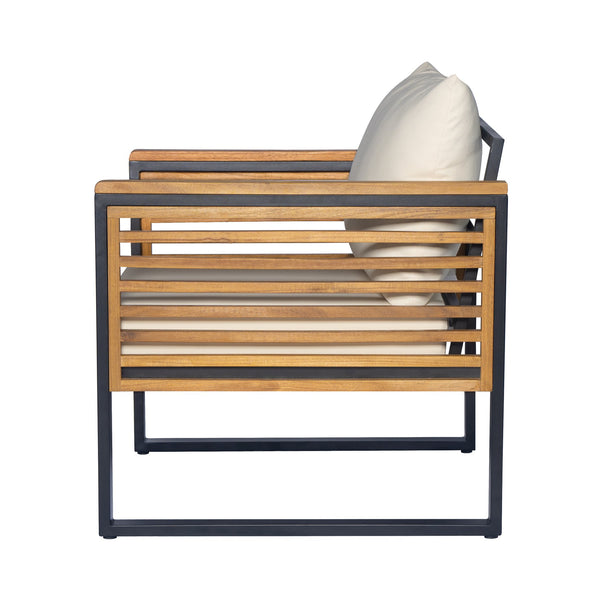 English Elm Christopher Knight Home® - Outdoor 4-Piece Acacia Wood & Metal Patio Sofa Set - Stylish, Weather-Resistant Comfort For Your Space N757S438856B