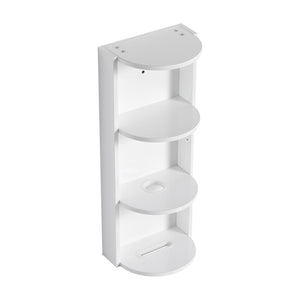 English Elm 12" Bathroom Wall-Mounted Storage Rack with Three-Tier Floating Shelves, Durable Scratch-Resistant Plywood Organizing Solution Glossy White W999P277165
