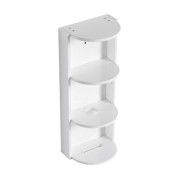 English Elm Soft Close Wall Mounted Bathroom Vanity with Ceramic Vessel Sink and Storage Rack W999S00489