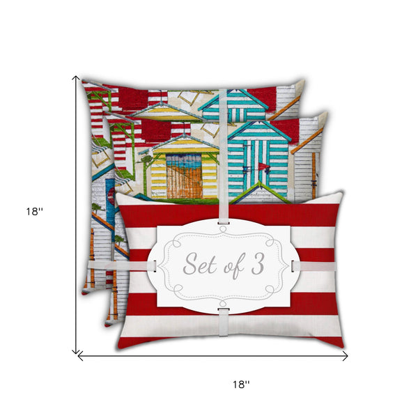 Homeroots 18" X 18" Orange And White Blown Seam Striped Throw Indoor Outdoor Pillow  Uv Protected Polyester 409585