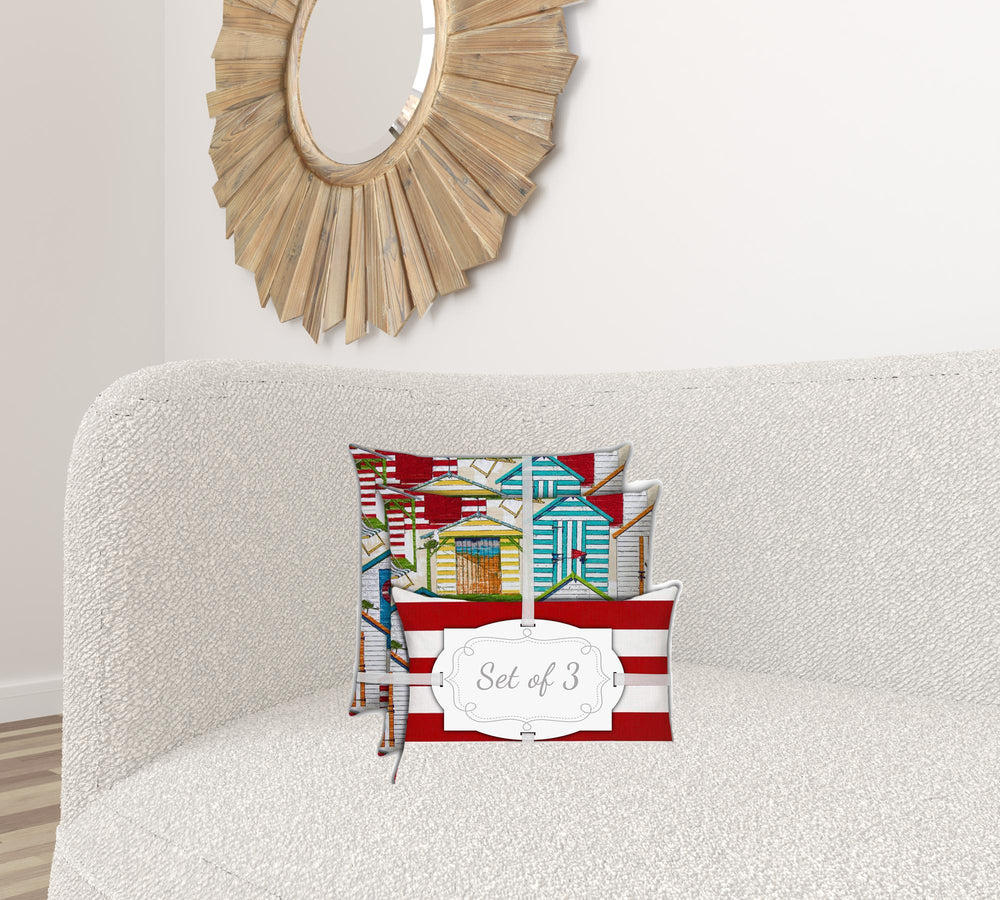 Homeroots 18" X 18" Orange And White Blown Seam Striped Throw Indoor Outdoor Pillow  Uv Protected Polyester 409585