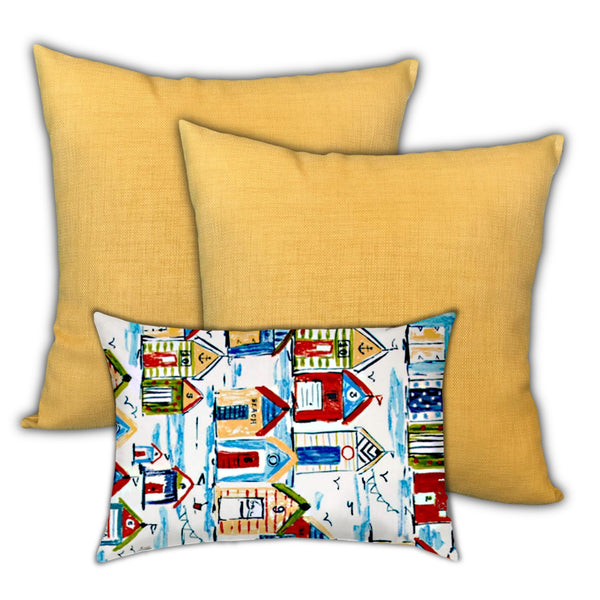 Homeroots 18" X 18" Red And Gold Blown Seam Solid Color Throw Indoor Outdoor Pillow  Uv Protected Polyester 409590