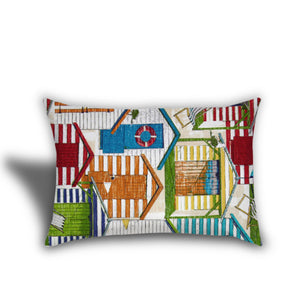 Homeroots 18" X 18" Orange And White Blown Seam Solid Color Throw Indoor Outdoor Pillow  Uv Protected Polyester 409600