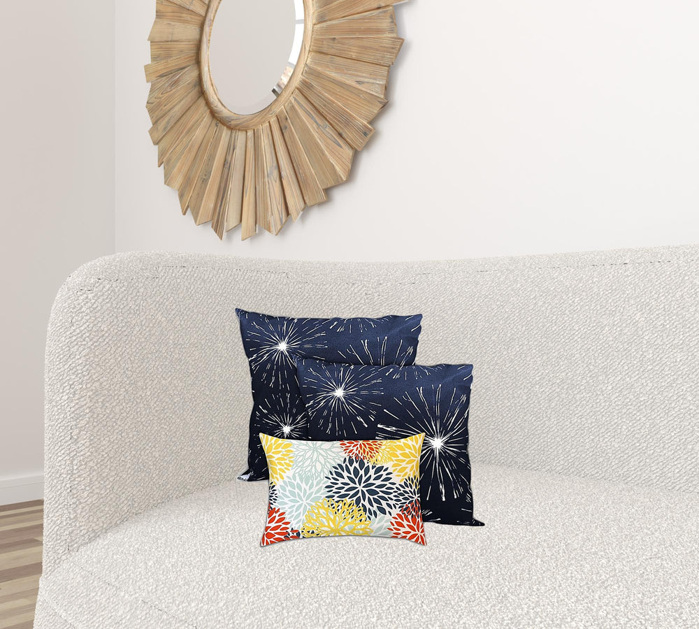 Homeroots Set Of Three 18" X 18" Seafoam And White Blown Seam Floral Throw Indoor Outdoor Pillow  Uv Protected Polyester 409652