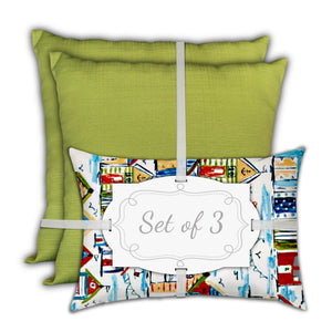 Homeroots 18" X 18" Red And Green Blown Seam Solid Color Throw Indoor Outdoor Pillow  Uv Protected Polyester 409669