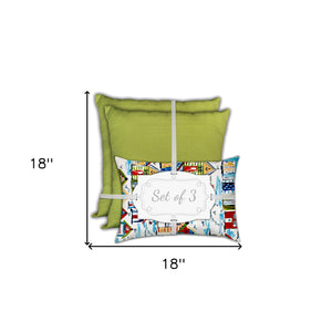 Homeroots 18" X 18" Red And Green Blown Seam Solid Color Throw Indoor Outdoor Pillow  Uv Protected Polyester 409669