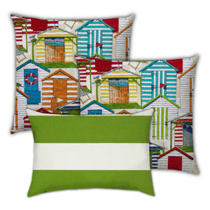 Homeroots Set Of Three 18" X 18" Orange And White Zippered Striped Throw Indoor Outdoor Pillow  Uv Protected Polyester 409689