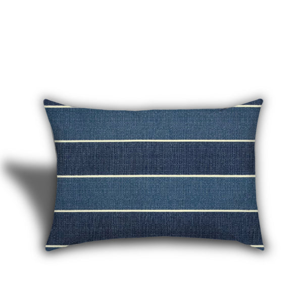 Homeroots Set Of Three 18" X 18" Navy Blue And White Zippered Paisley Throw Indoor Outdoor Pillow  Uv Protected Polyester 409700