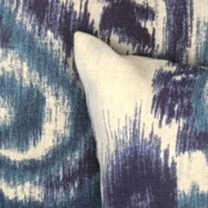 Homeroots Set Of Three 18" X 18" Navy Blue And White Zippered Paisley Throw Indoor Outdoor Pillow  Uv Protected Polyester 409700