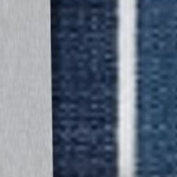 Homeroots Set Of Three 18" X 18" Navy Blue And White Zippered Striped Throw Indoor Outdoor Pillow  Uv Protected Polyester 409702