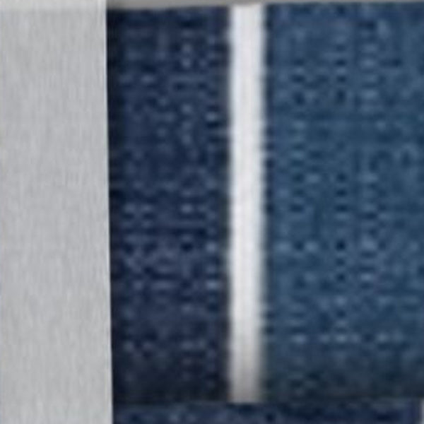 Homeroots Set Of Three 18" X 18" Navy Blue And White Zippered Striped Throw Indoor Outdoor Pillow  Uv Protected Polyester 409702