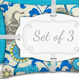 Homeroots Set Of Three 18" X 18" Gray And White Zippered Floral Throw Indoor Outdoor Pillow  Uv Protected Polyester 409704