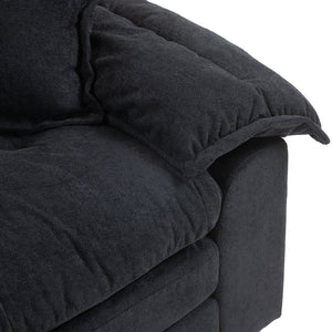 English Elm 84" Chenille Sofa Loveseat with Memory Foam & Pocket Springs, Plush Dual-Layer Comfort, Sturdy Frame Black W676S00009