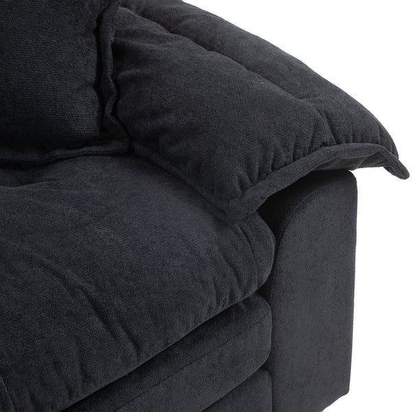 English Elm 84" Chenille Sofa Loveseat with Memory Foam & Pocket Springs, Plush Dual-Layer Comfort, Sturdy Frame Black W676S00009