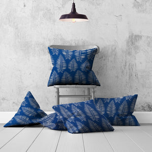 Homeroots Set Of Three 20" X 20" Blue And White Enveloped Coastal Throw Indoor Outdoor Pillow  100% Polyester 409781