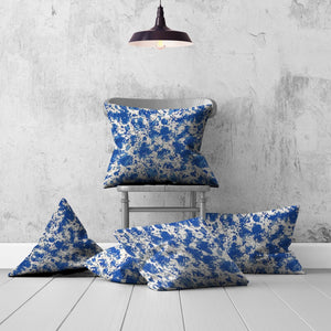 Homeroots Set Of Three 20" X 20" Blue And White Enveloped Coastal Throw Indoor Outdoor Pillow Cover  100% Polyester 409900