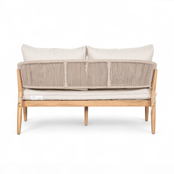 English Elm Christopher Knight Home® - Verona Acacia Wood Outdoor Chat Set with Plush Cushions, Hand-Braided Rope Accents, Weatherproof Finish Beige,Light Brown,Natural VERONA4CTBRN