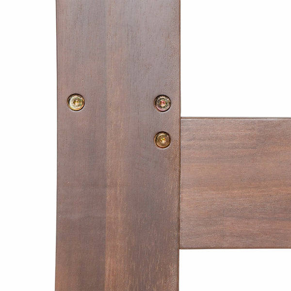 English Elm TOPMAX Acacia Wood Twin Porch Swing Bed Frame with High Back, 350lb Capacity & 118" Hemp Ropes Brown N717P265795D