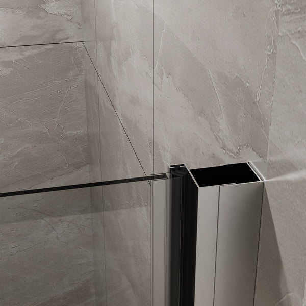 English Elm Goodyo 34"X72" Semi-Frameless Pivot Shower Door - Durable 1/4" Tempered Glass, Chrome Finish Design D163102092