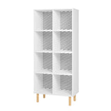 Manhattan Comfort Essex Mid-Century Modern Bookcase White and Zebra 409AMC176