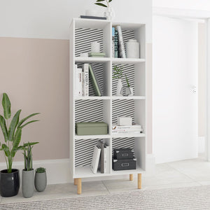 Manhattan Comfort Essex Mid-Century Modern Bookcase White and Zebra 409AMC176