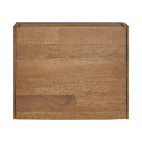Camryn Mid-century Rubberwood Nightstand with Two Drawers for Bedroom