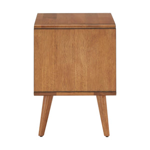 Camryn Mid-century Rubberwood Nightstand with Two Drawers for Bedroom