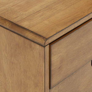 Camryn Mid-century Rubberwood Nightstand with Two Drawers for Bedroom