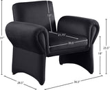 Fleurette Black Velvet Accent Chair 409Black Meridian Furniture