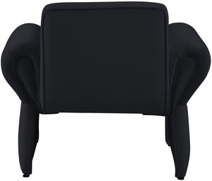 Fleurette Black Velvet Accent Chair 409Black Meridian Furniture