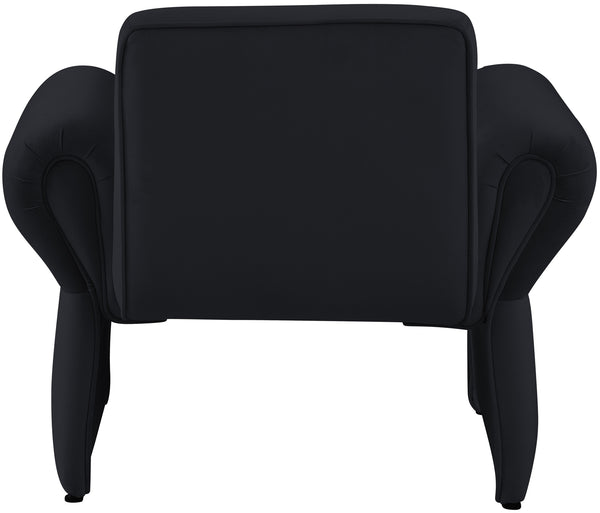 Fleurette Black Velvet Accent Chair 409Black Meridian Furniture