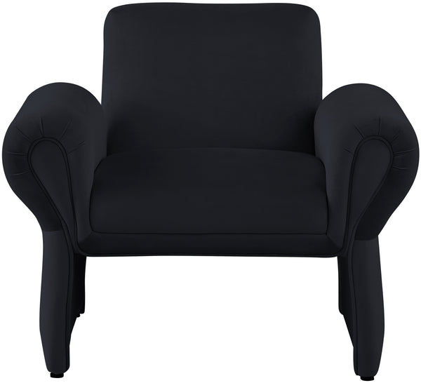 Fleurette Black Velvet Accent Chair 409Black Meridian Furniture