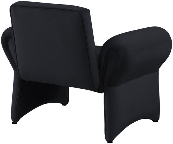 Fleurette Black Velvet Accent Chair 409Black Meridian Furniture