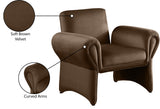 Fleurette Brown Velvet Accent Chair 409Brown Meridian Furniture