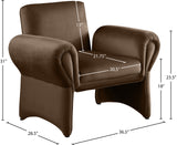 Fleurette Brown Velvet Accent Chair 409Brown Meridian Furniture