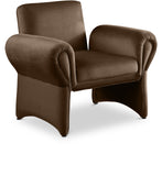 Fleurette Brown Velvet Accent Chair 409Brown Meridian Furniture