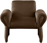 Fleurette Brown Velvet Accent Chair 409Brown Meridian Furniture