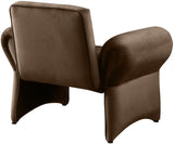 Fleurette Brown Velvet Accent Chair 409Brown Meridian Furniture