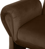 Fleurette Brown Velvet Accent Chair 409Brown Meridian Furniture