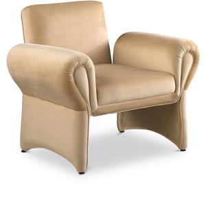Fleurette Camel Velvet Accent Chair 409Camel Meridian Furniture