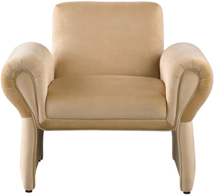 Fleurette Camel Velvet Accent Chair 409Camel Meridian Furniture